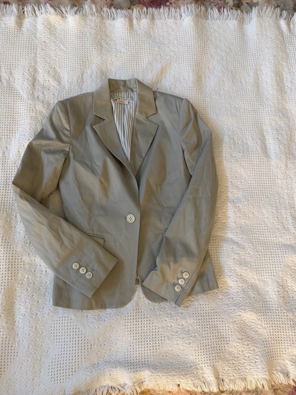 Alice + Olivia Light Taupe Single-Button Blazer